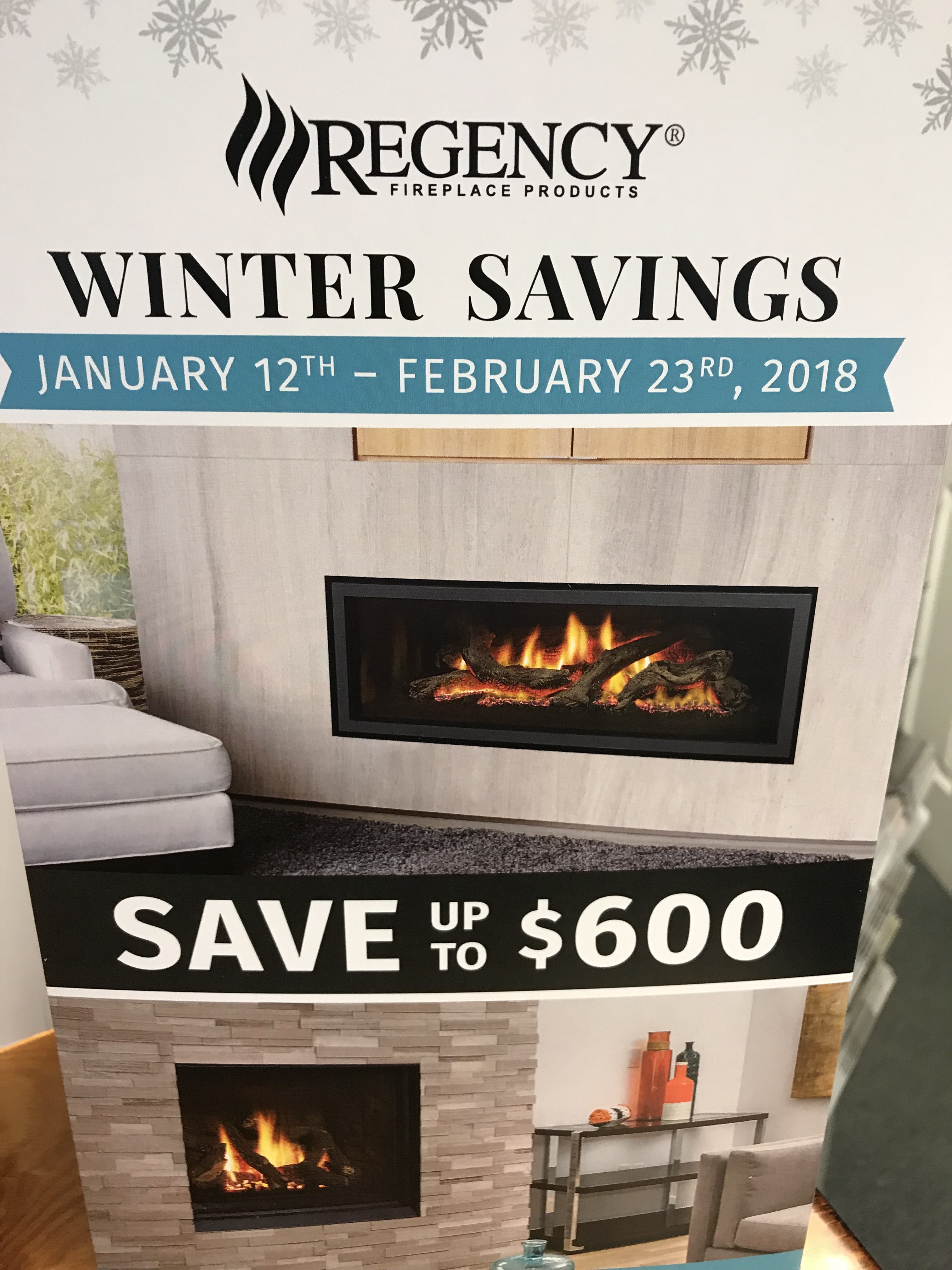 flyer for fireplace promotion