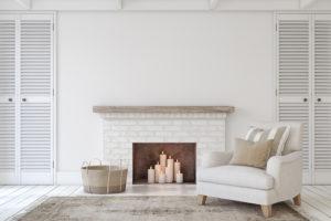 decorative fireplace with candle display
