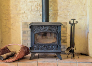 fireplace stoves instead of inserts in a living room being built and installed