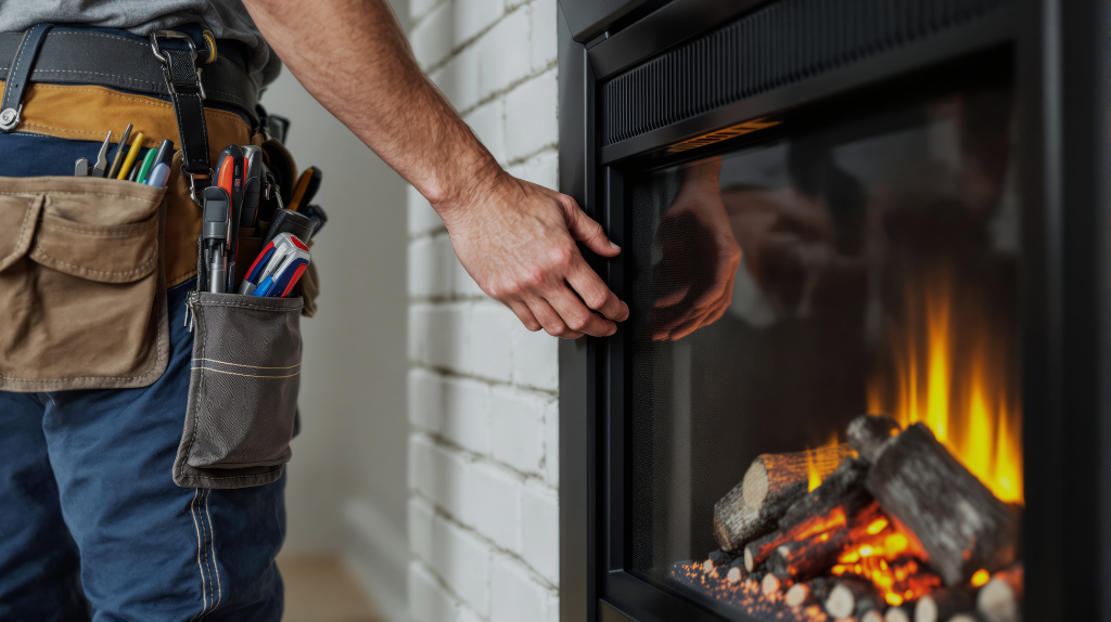 Replacement gas fireplace installation