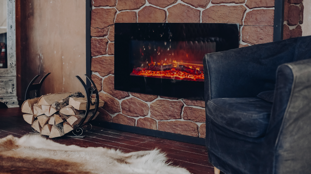 New England Hearth and Home fireplace display