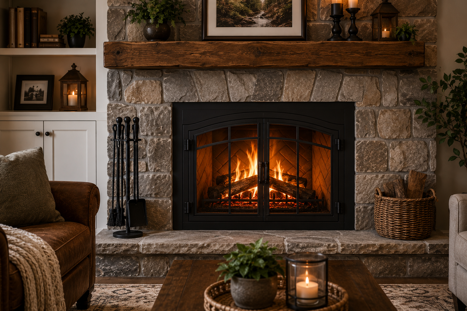 Fireplace doors and glass at New England Hearth and Home
